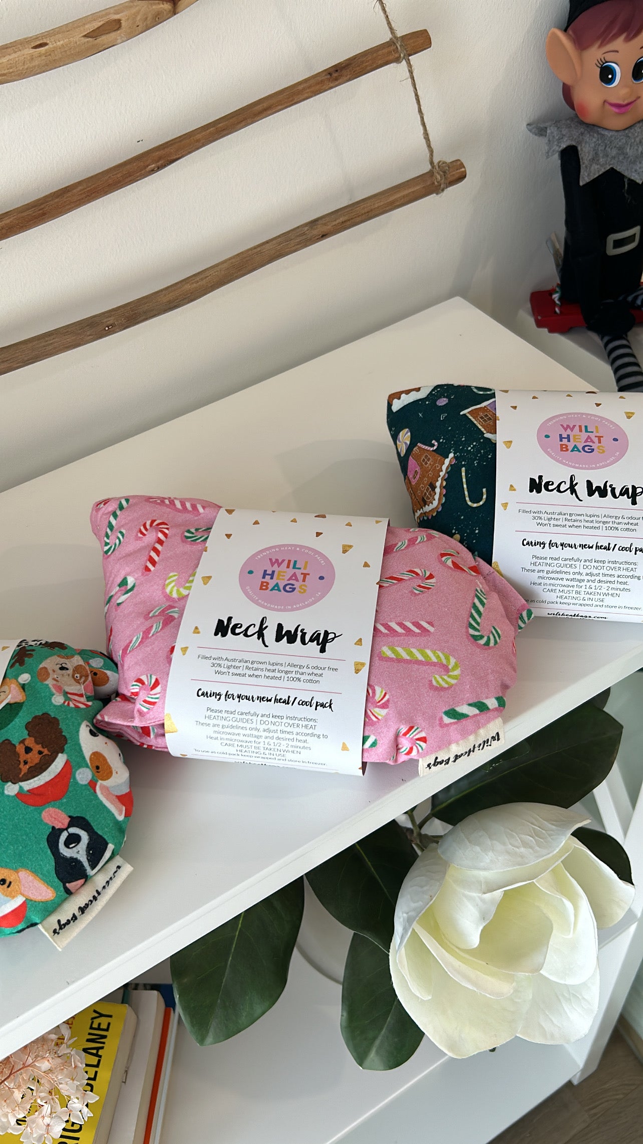 Neck Wrap Heat Bag - Candy Canes - Wili Heat Bags