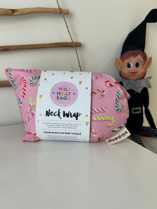 Neck Wrap Heat Bag - Candy Canes - Wili Heat Bags