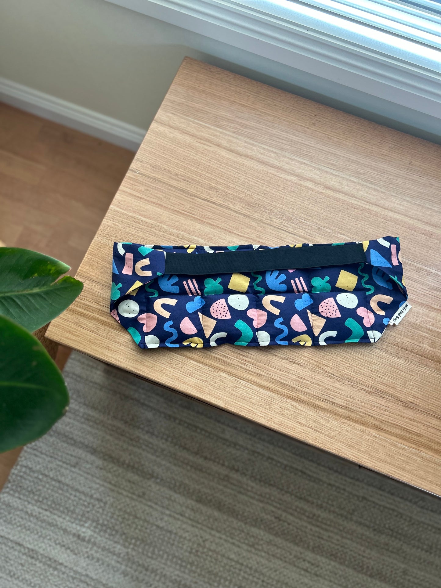 Back Wrap Heat Bag - Navy Shapes - Wili Heat Bags