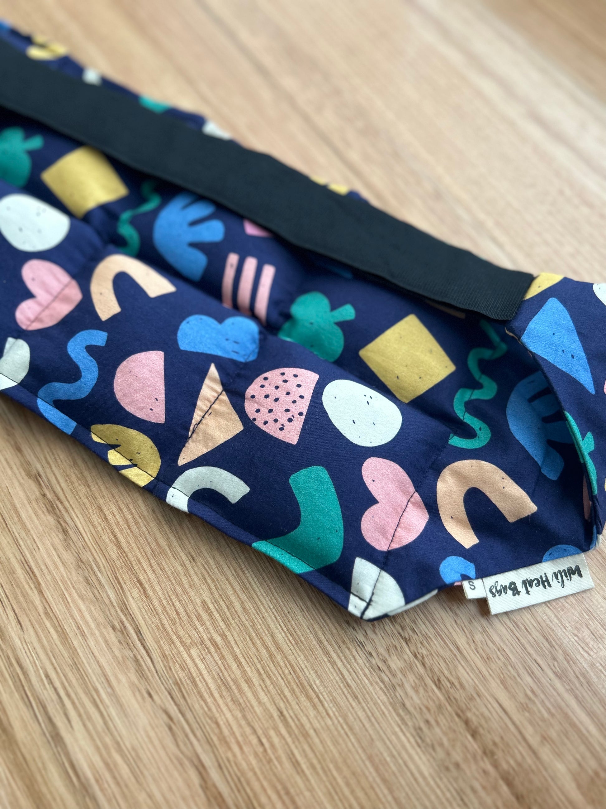 Back Wrap Heat Bag - Navy Shapes - Wili Heat Bags