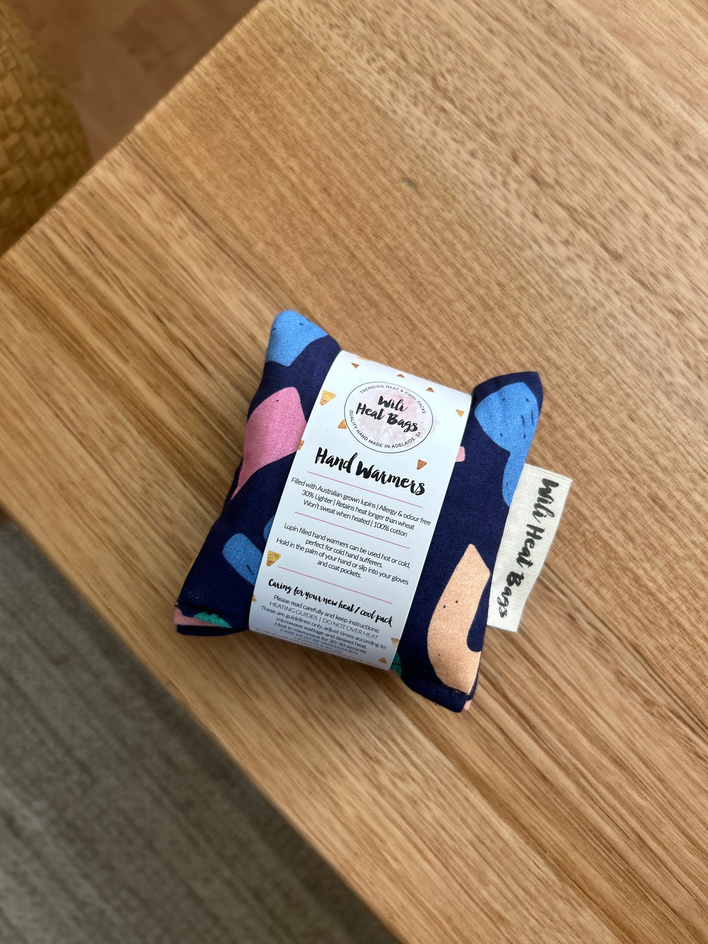 Hand Warmers - Navy Shapes - Wili Heat Bags