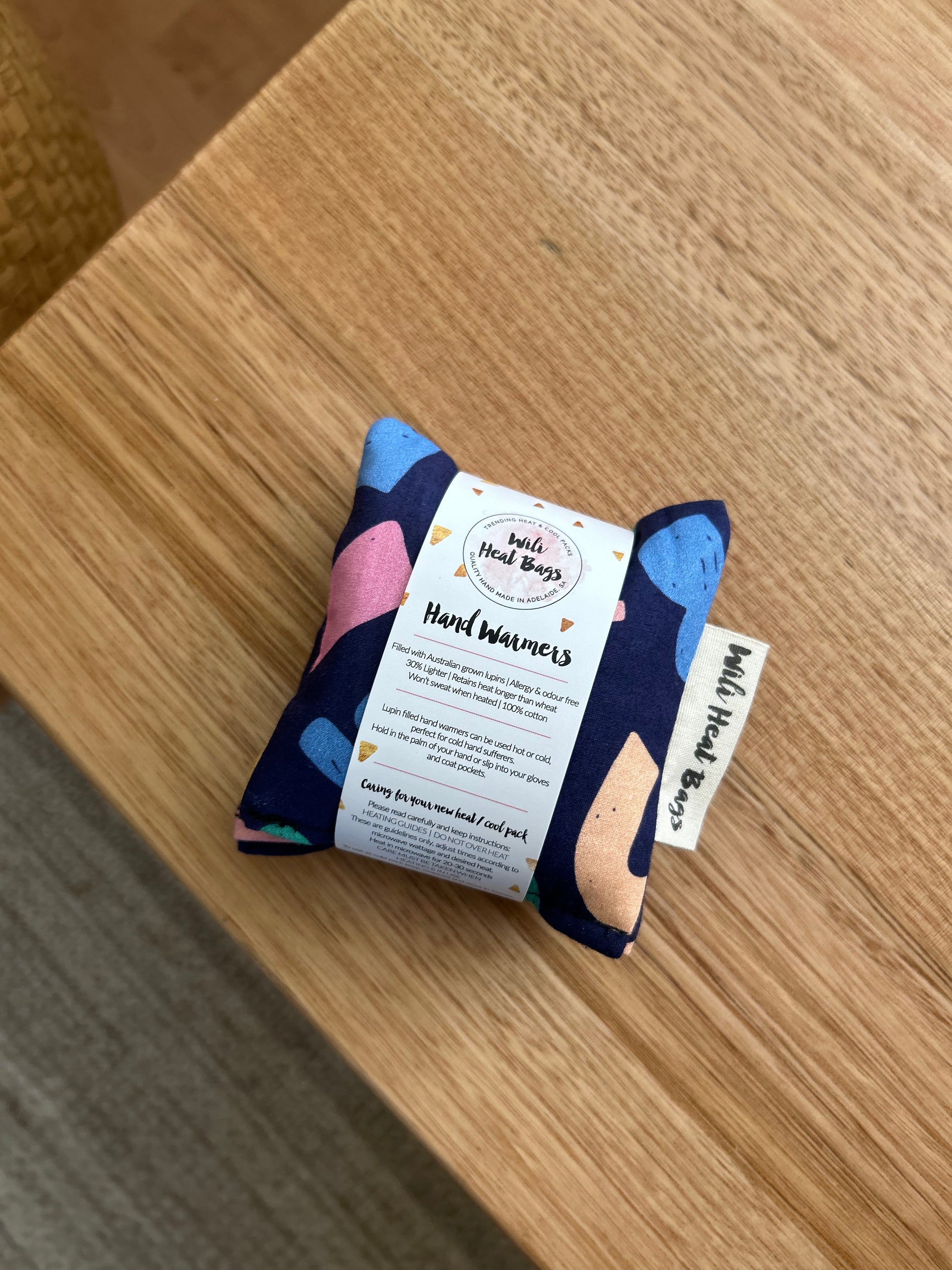 Hand Warmers - Navy Shapes - Wili Heat Bags