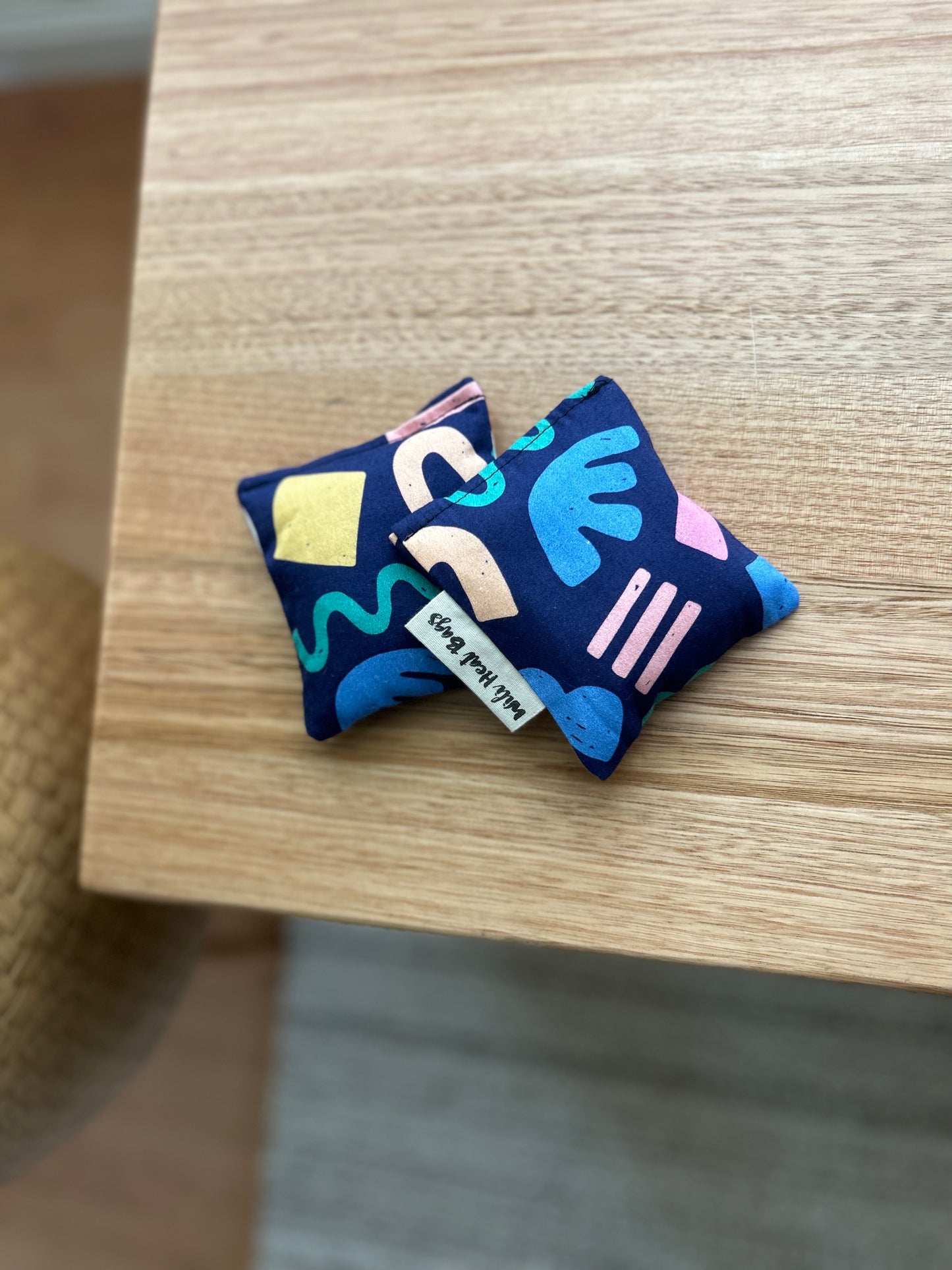 Hand Warmers - Navy Shapes - Wili Heat Bags