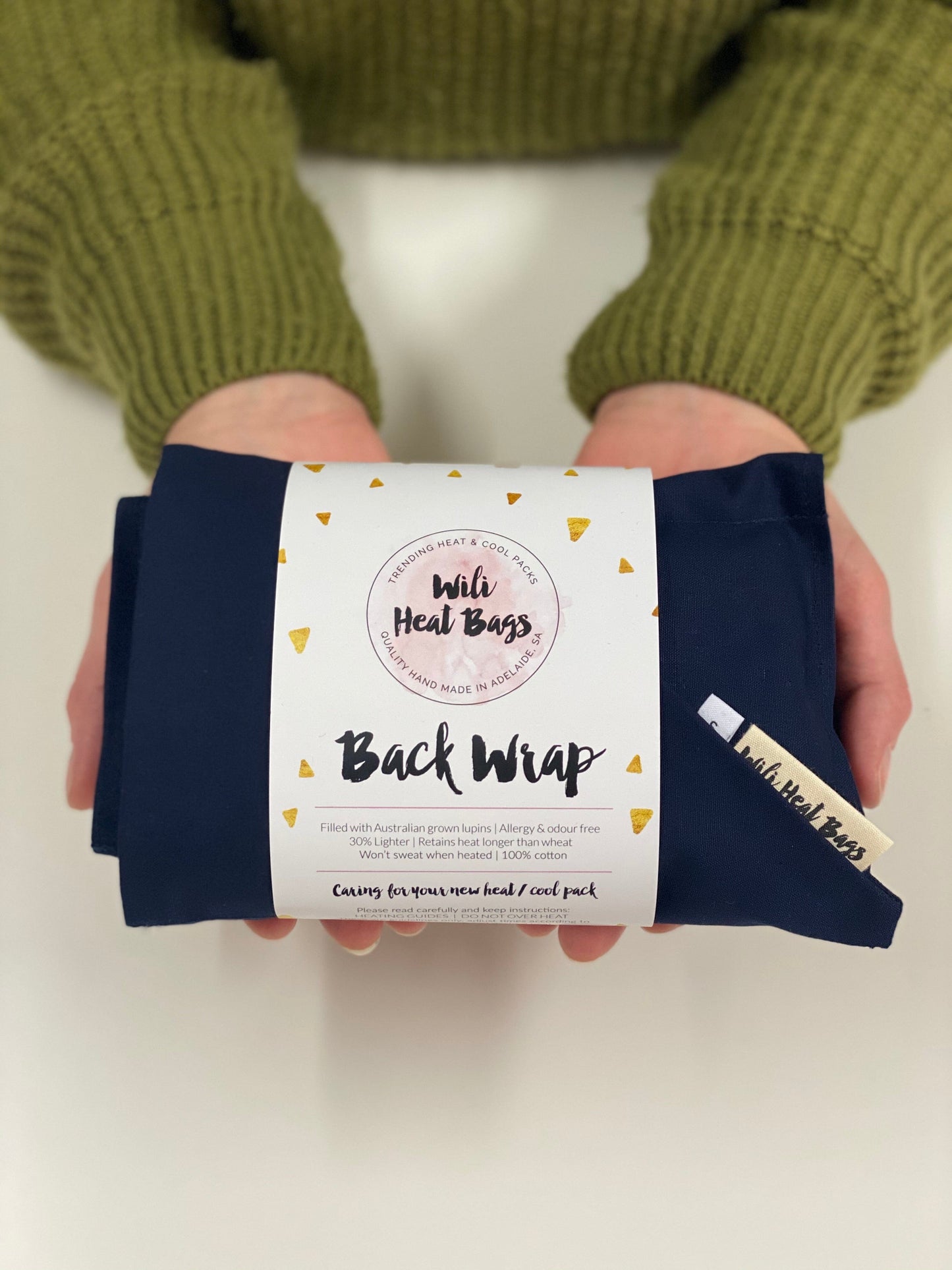 Back Wrap Heat Bag - Navy Blue Back Wrap Heat Pack Wili Heat Bags