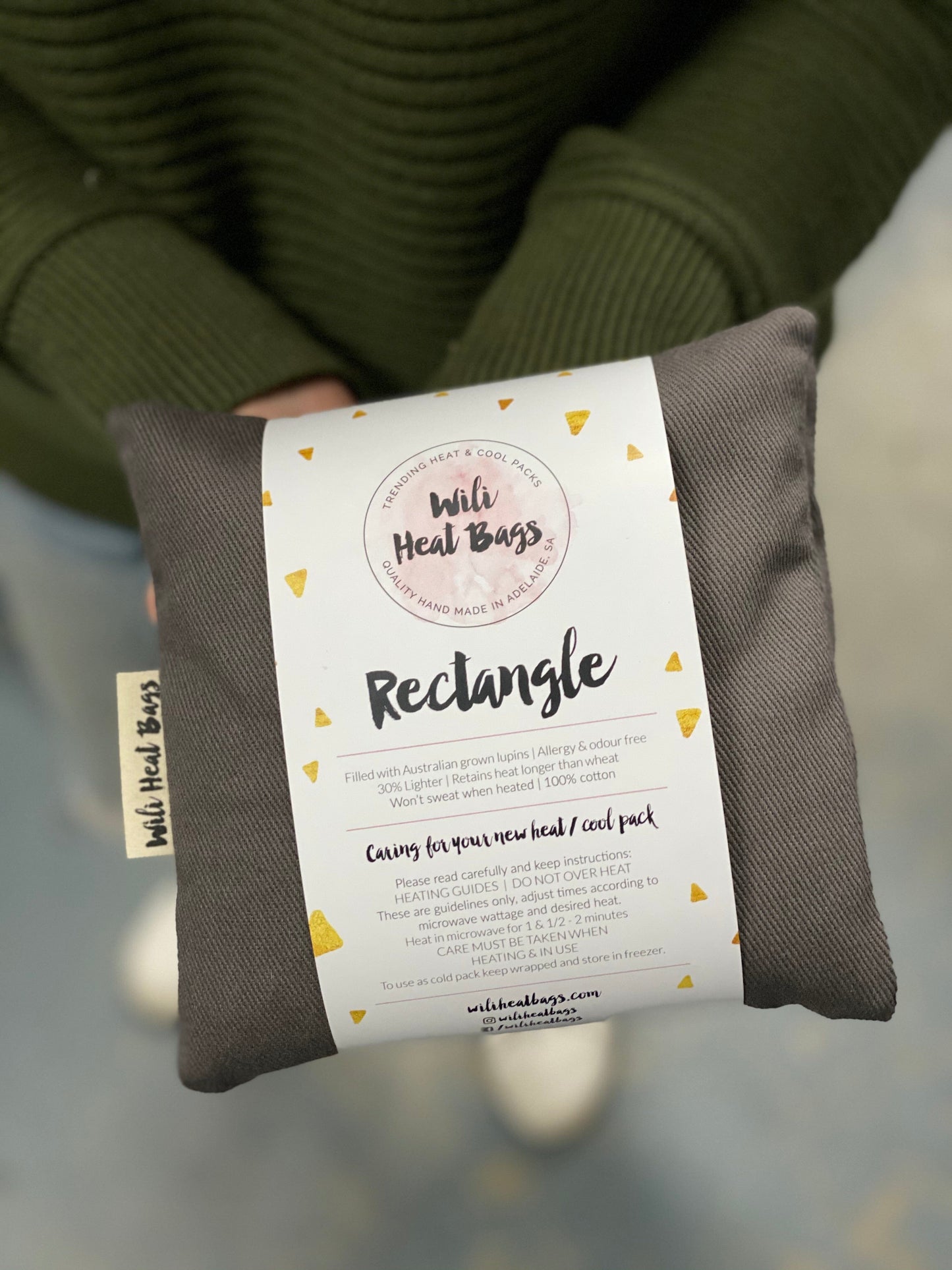 Rectangle Heat Bag - Charcoal Grey Rectangle Heat Bag Wili Heat Bags
