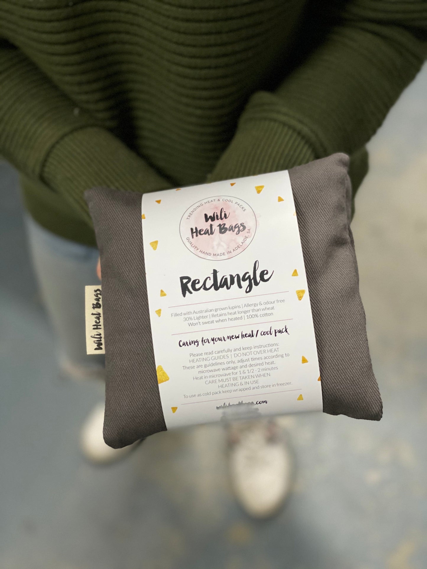 Rectangle Heat Bag - Charcoal Grey Rectangle Heat Bag Wili Heat Bags