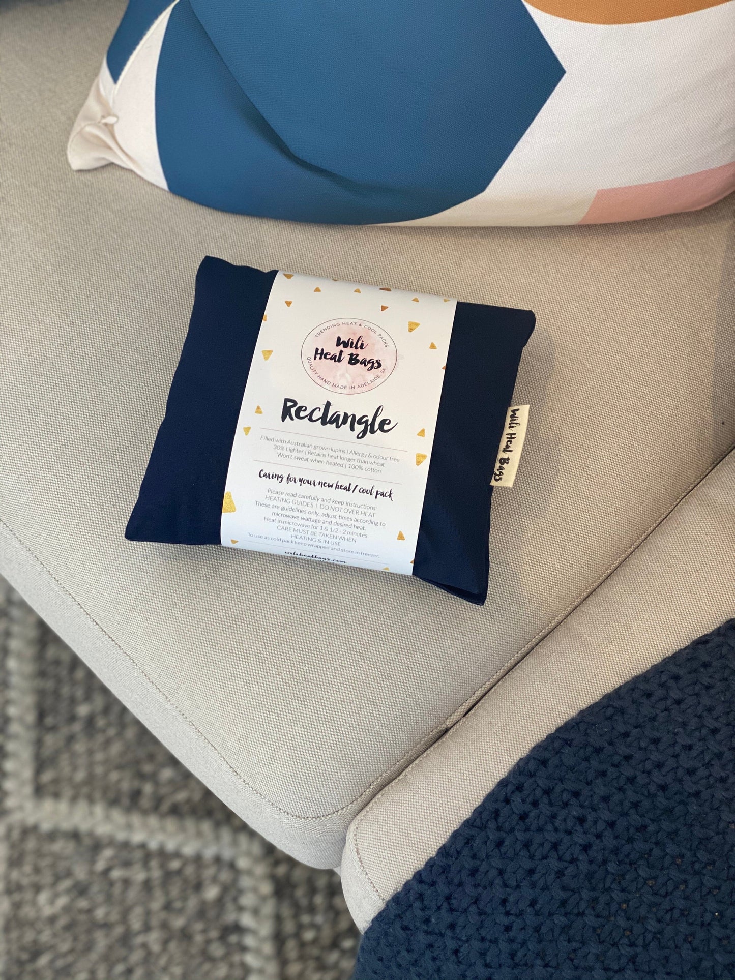 Rectangle Heat Bag - Navy Blue Rectangle Heat Bag Wili Heat Bags