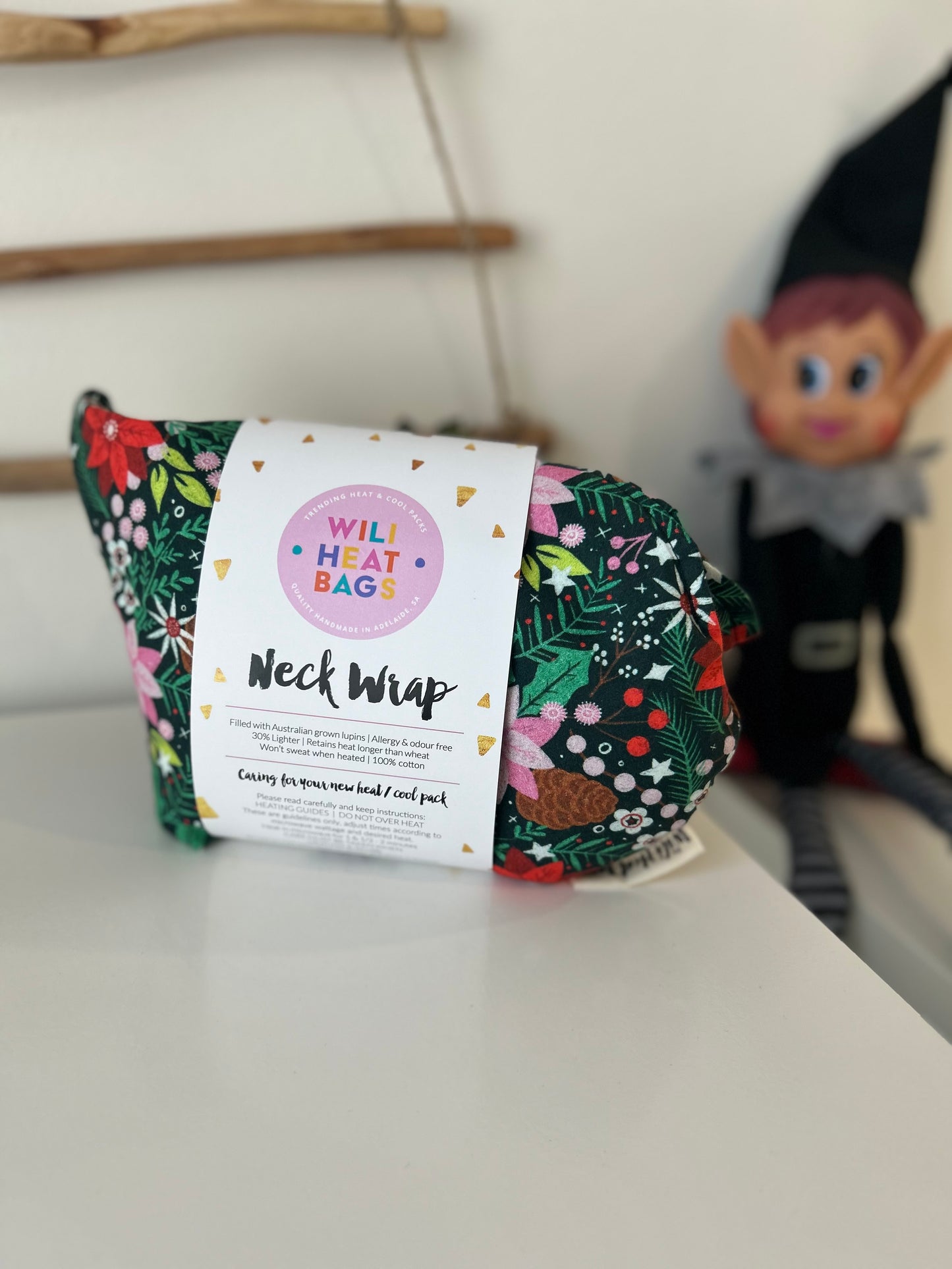 Neck Wrap Heat Bag - Christmas Flowers