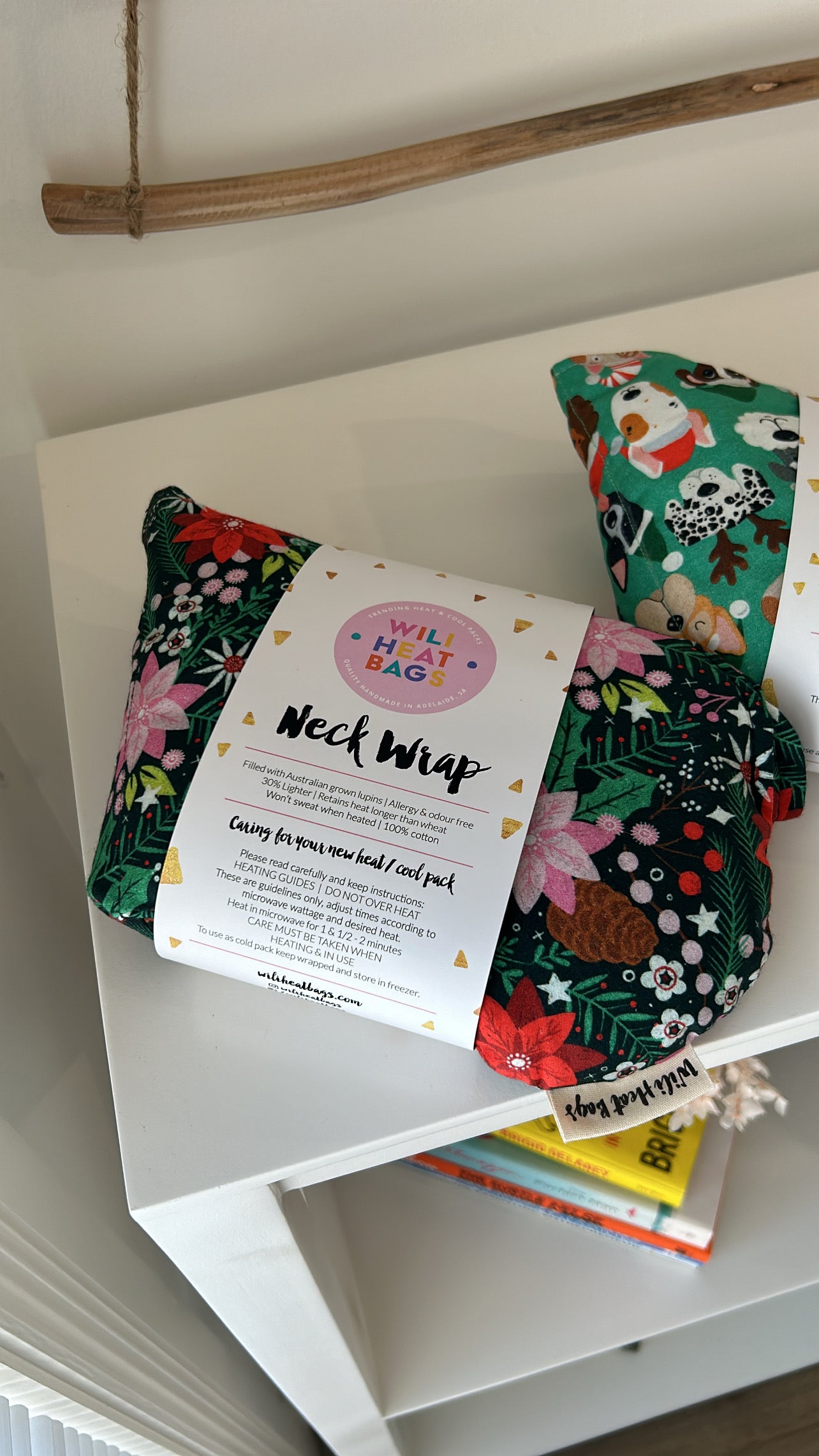 Neck Wrap Heat Bag - Christmas Flowers