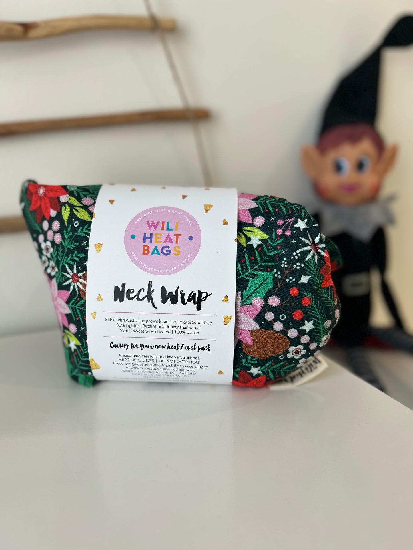 Neck Wrap Heat Bag - Christmas Flowers