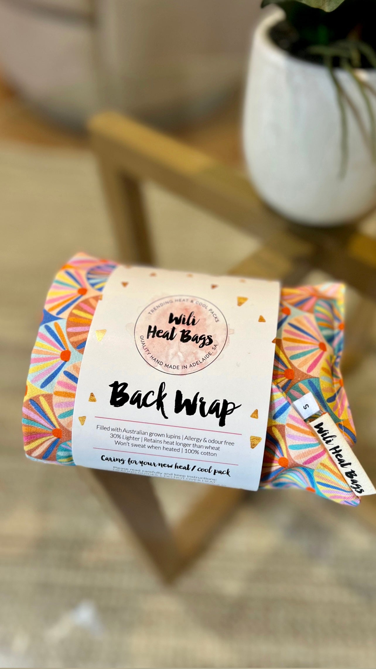 Back Wrap Heat Bag - Floral Fans